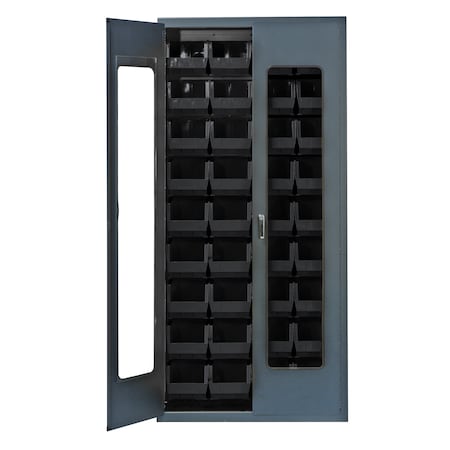 Quantum Storage Systems Clear-View Security Bin Cabinet QSC-C240BK